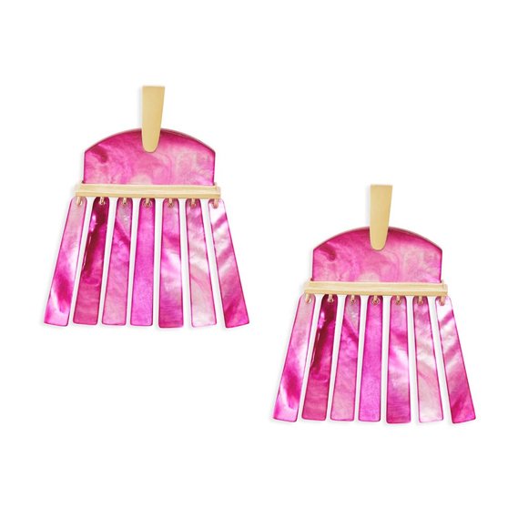 Kendra Scott | Layne Magenta Statement Earrings - Picture 3 of 3